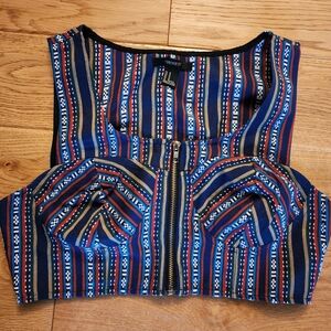 Striped Blue and Red Women's Top